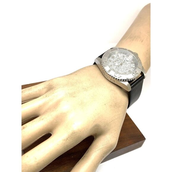 Invicta Women's Watch 22706 Angel Quartz Silver Dial Black Leather Band 40mm - Picture 4 of 14